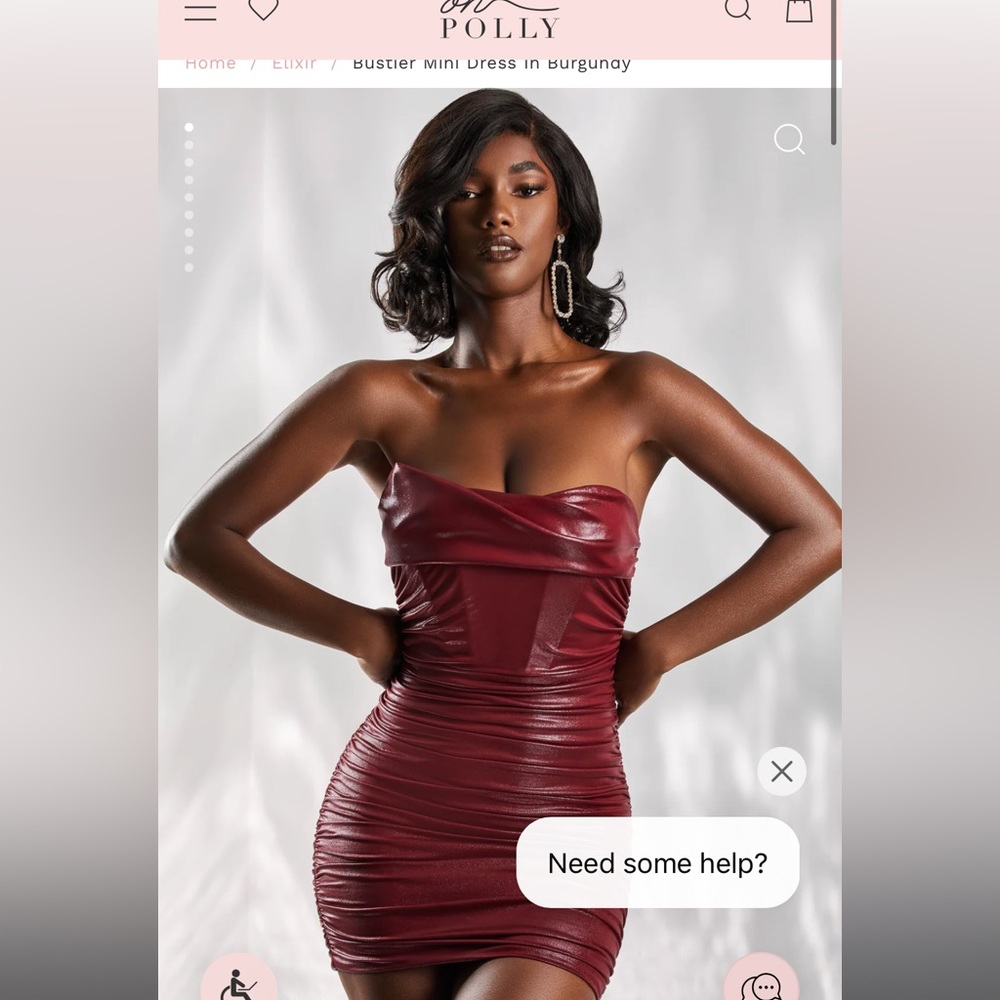Oh Polly Bustier Mini Dress in Burgundy